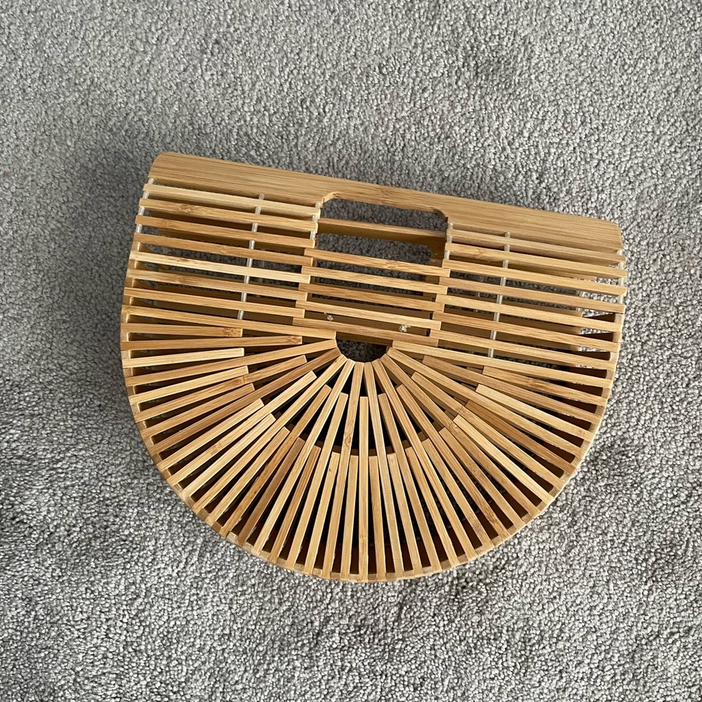 Natural Bamboo Half-Moon Bag